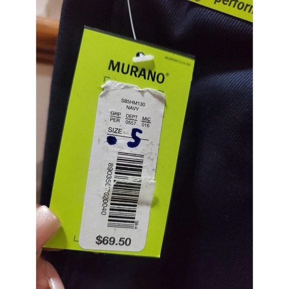 Murano Men's Blue Solid Polyester Comfort Waist Swim Trunk Logo Print Shorts S - Picture 2 of 9